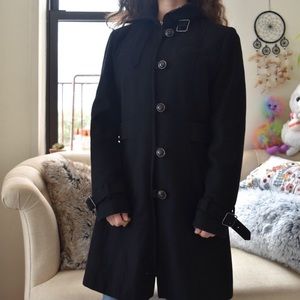 Vintage button down wool trench coat.